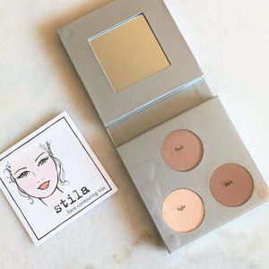 Stila contouring powder trio palette (matte & shimmer), with mirror